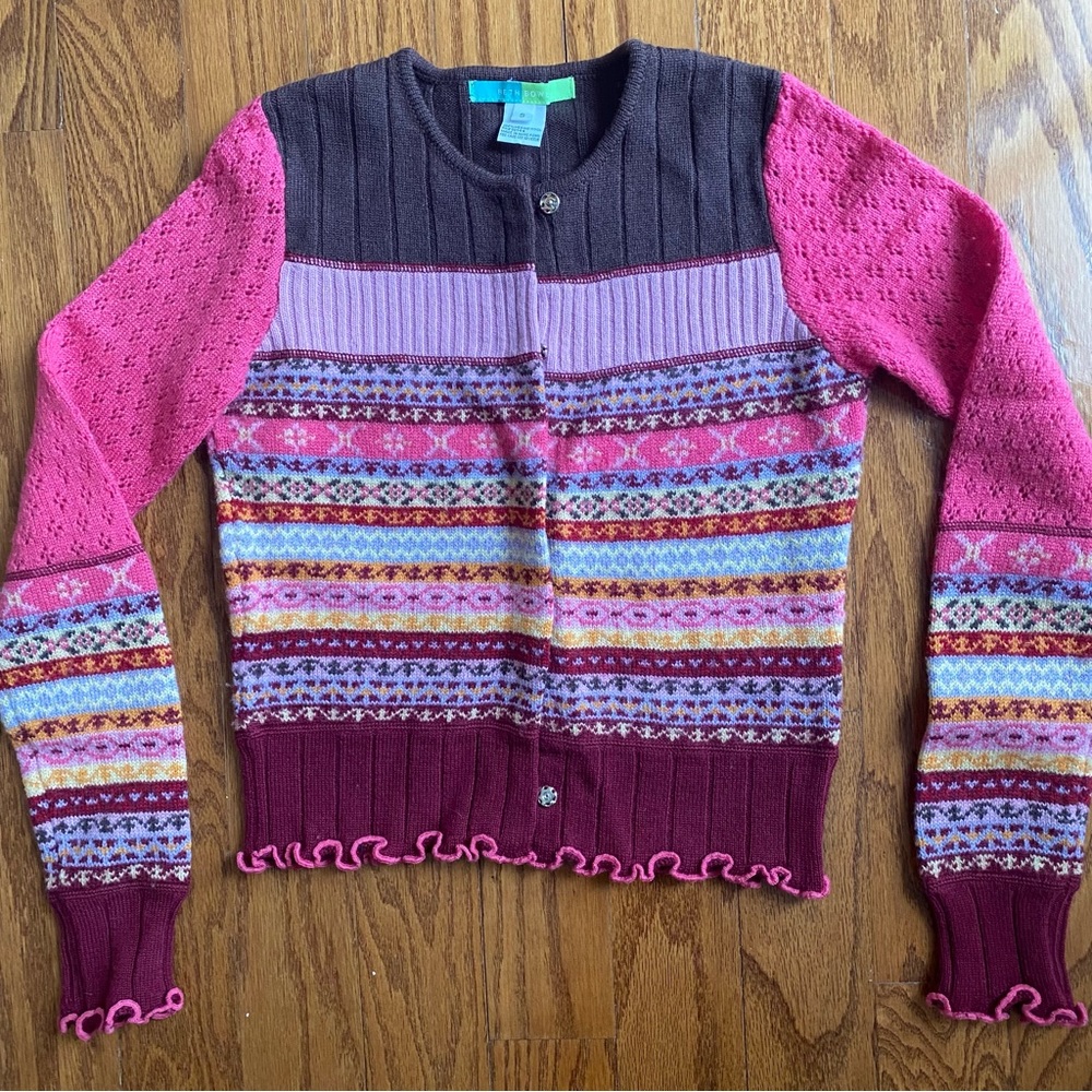 Amazing Y2K 2000s Wool Fair Isle Cardigan Sweater